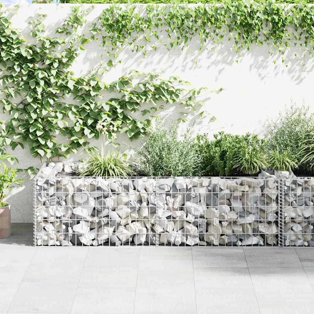 vidaXL Gabion Planter Galvanised Steel 180x90x50 cm