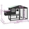 vidaXL Chicken Coop with Nest Box Grey and White Solid Fir Wood