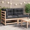 vidaXL Garden Sofa with Cushions 2-Seater Solid Wood Pine