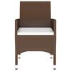 vidaXL 3 Piece Garden Dining Set Poly Rattan Brown