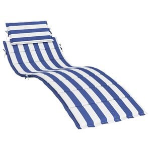 vidaXL Sun Lounger Cushion Blue&White Stripe Oxford Fabric