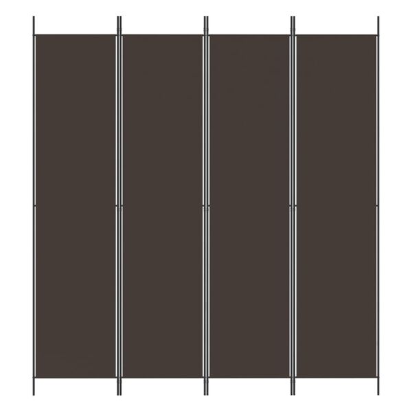 vidaXL 4-Panel Room Divider Brown 200x220 cm Fabric