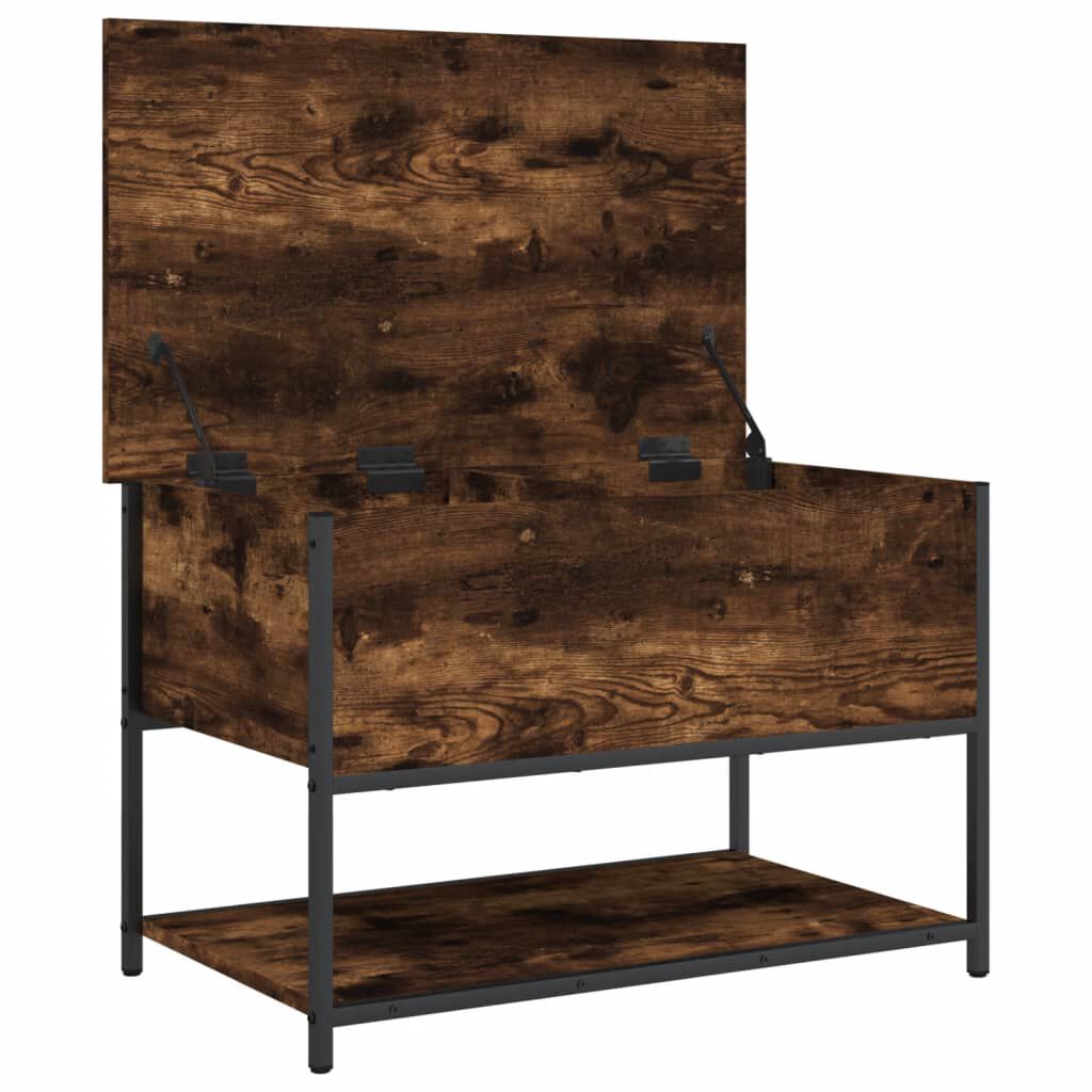 vidaXL Storage Bench Smoked Oak 70x42.5x47 cm Engineered Wood