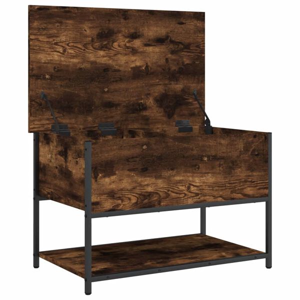 vidaXL Storage Bench Smoked Oak 70x42.5x47 cm Engineered Wood