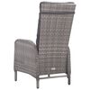 vidaXL 3 Piece Garden Bistro Set Poly Rattan and Glass Grey