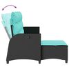 vidaXL Reclining Garden Sofa with Cushions L-shaped Black Poly Rattan