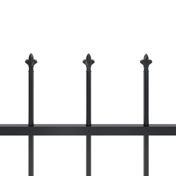 vidaXL Garden Fence with Spear Top Steel 359x80 cm Black