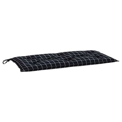 vidaXL Garden Bench Cushions 2pcs Black Check Pattern 100x50x7cm Fabric