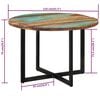 vidaXL Dining Table 110x75 cm Solid Wood Reclaimed