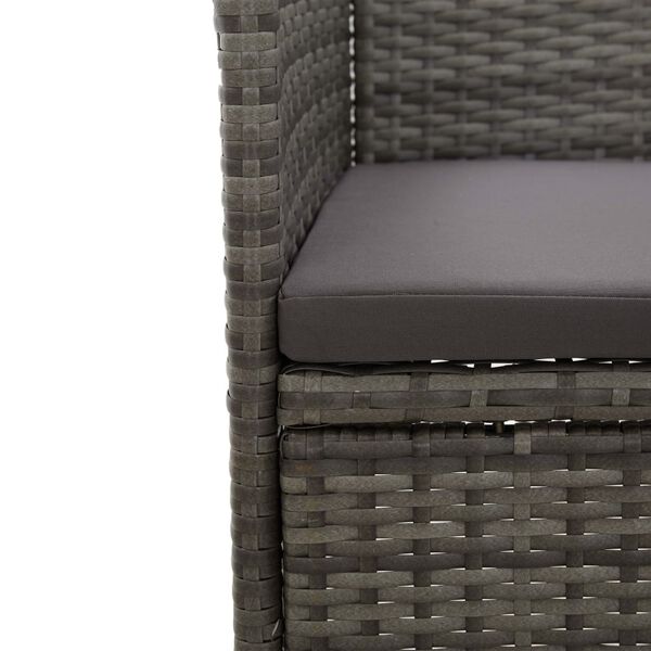 vidaXL 3 Piece Garden Dining Set Grey