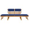 vidaXL Garden Bench with Cushions 2-in-1 190 cm Solid Acacia Wood