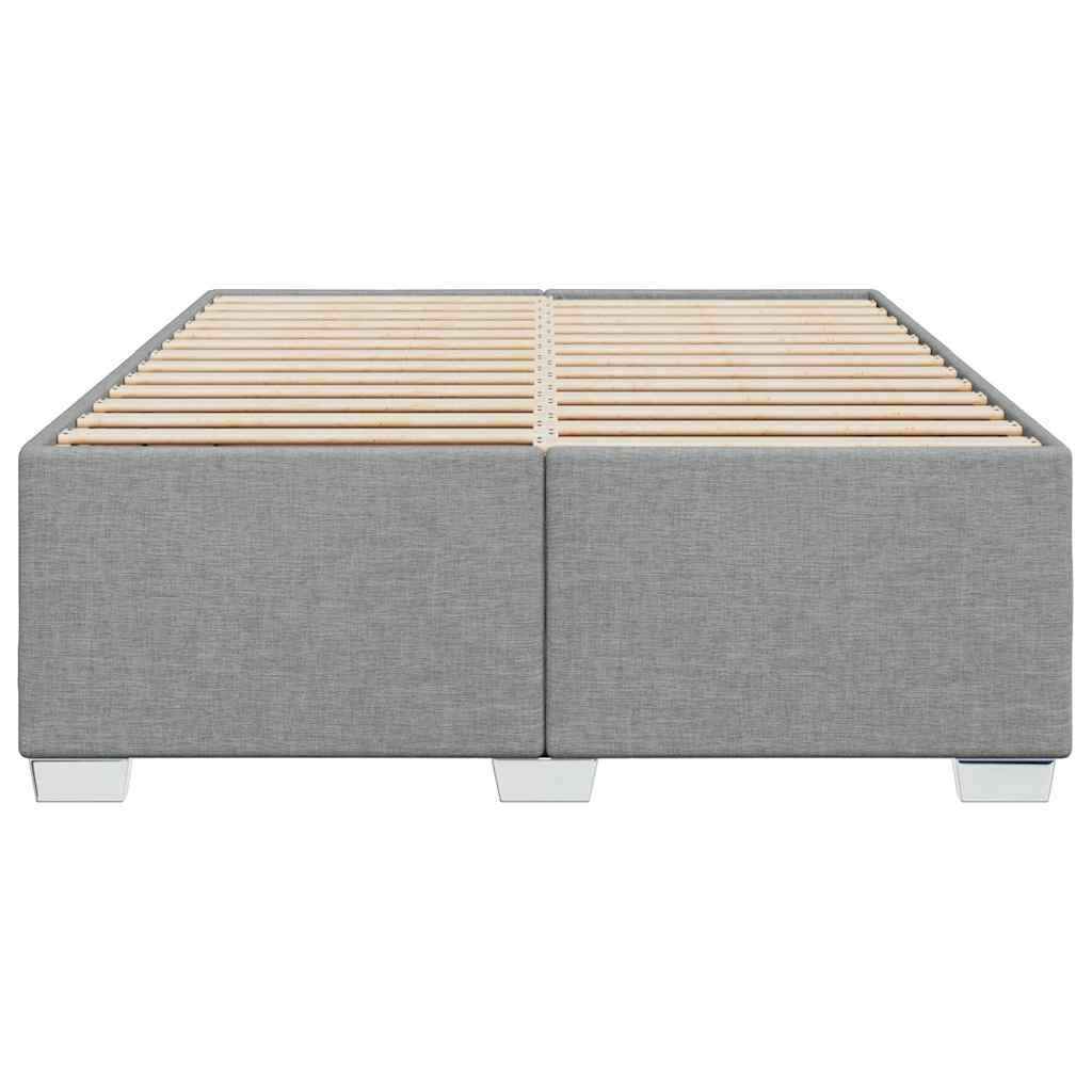 vidaXL Bed Frame without Mattress Light Grey Queen Fabric