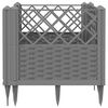 vidaXL Garden Planter with Pegs Light Grey 43.5x43.5x43.5 cm PP