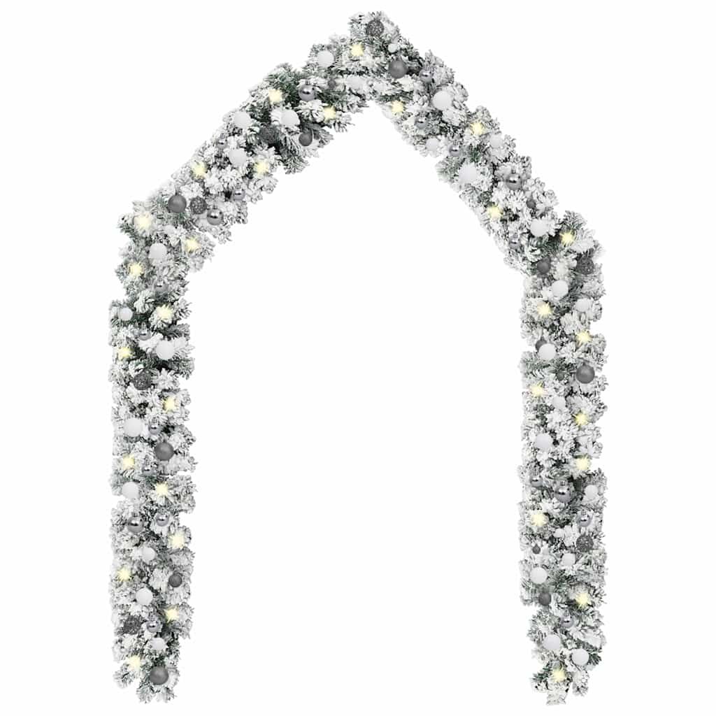vidaXL Christmas Garland with LEDs&Ball Set Green 20 m PVC