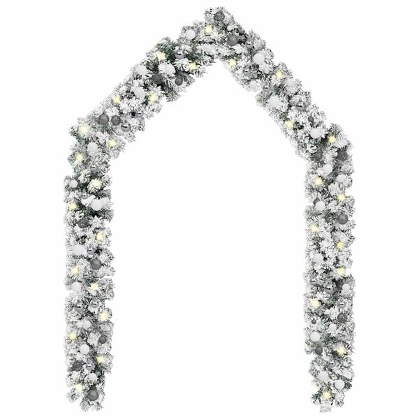 vidaXL Christmas Garland with LEDs&Ball Set Green 20 m PVC