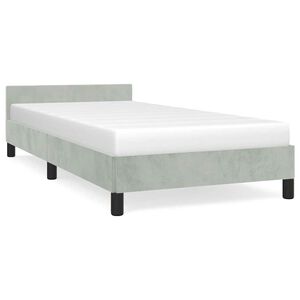 vidaXL Bed Frame without Mattress Light Grey 100x190 cm Velvet