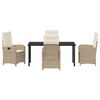 vidaXL Garden Dining Set with Cushion 5 pcs Beige Poly Rattan