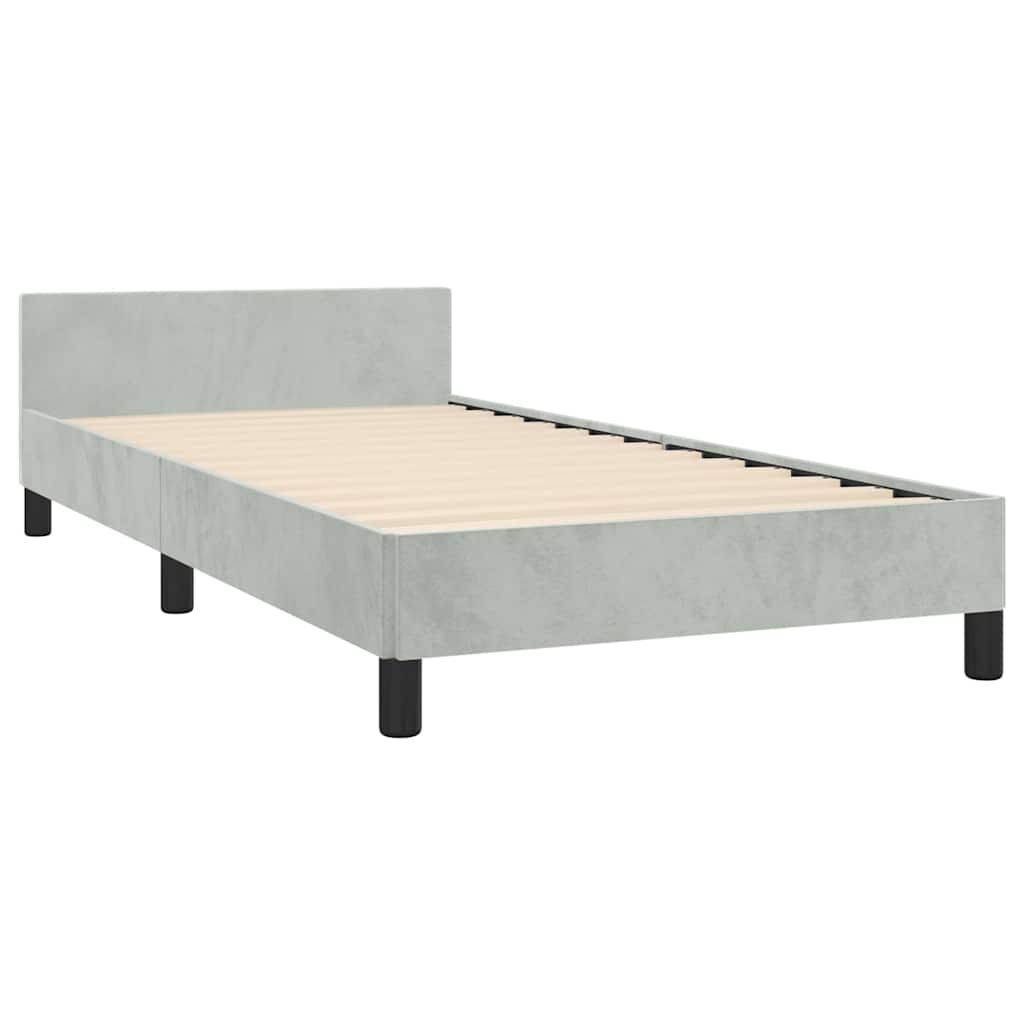 vidaXL Bed Frame without Mattress Light Grey 100x190 cm Velvet