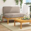 vidaXL Sofa Set with Cushion Taupe 120 x 92 x 69 cm Solid Acacia Wood