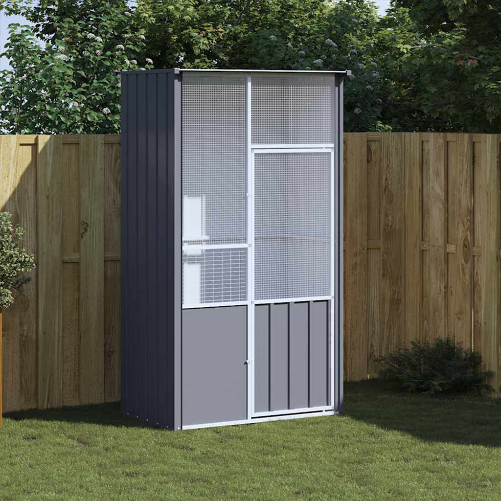 vidaXL Bird Cage Anthracite 115x78x200 cm Galvanised Steel