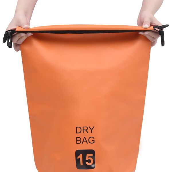 vidaXL Dry Bag Orange 15 L PVC