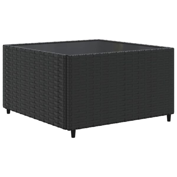 vidaXL 11 Piece Garden Lounge Set with Cushions Black Poly Rattan