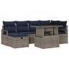 vidaXL Garden Sofa Set with Cushion with Storage 7 pcs Poly Rattan