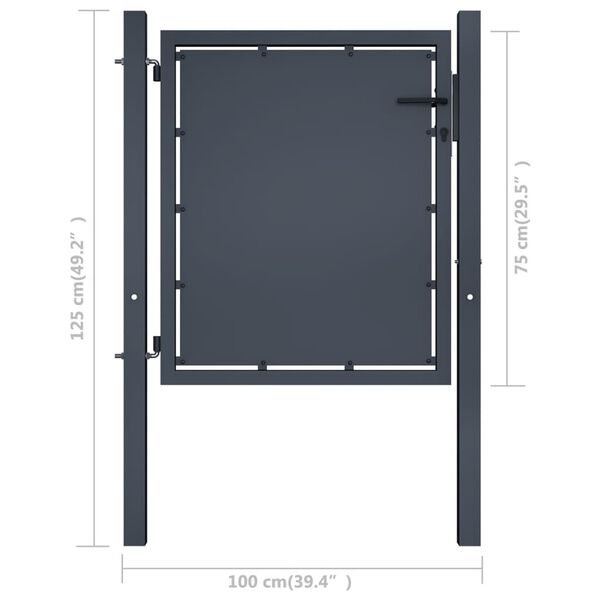 vidaXL Garden Gate Steel 100x75 cm Anthracite