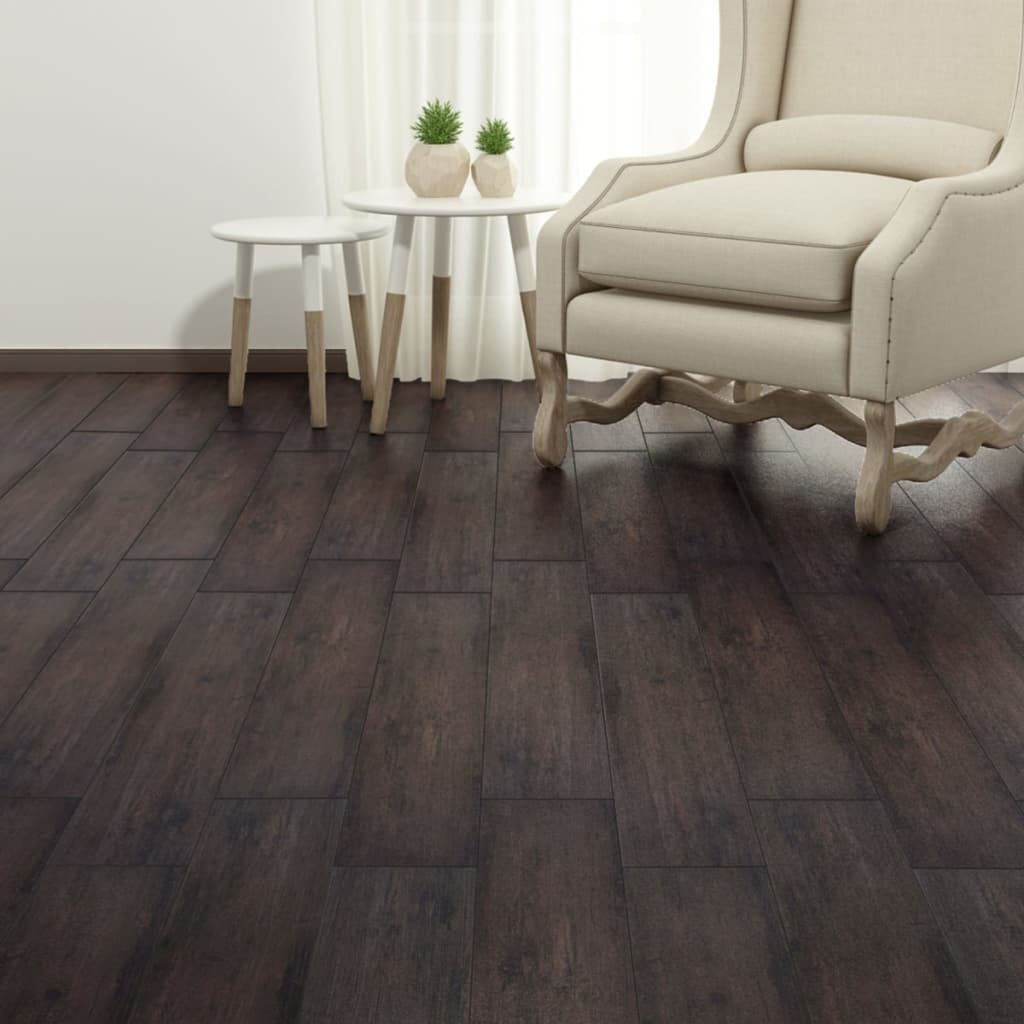 vidaXL Self-adhesive PVC Flooring Planks 5.02 m² 2 mm Dark Brown