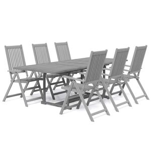 vidaXL 7 Piece Garden Dining Set Solid Wood Acacia