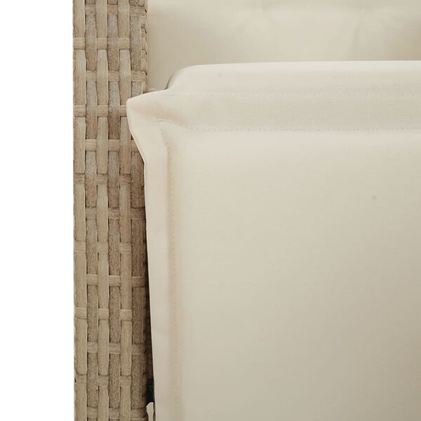 vidaXL 3 Piece Bistro Set with Cushions Beige Poly Rattan