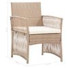 vidaXL 4 Piece Garden Lounge Set with Cushion Poly Rattan Beige