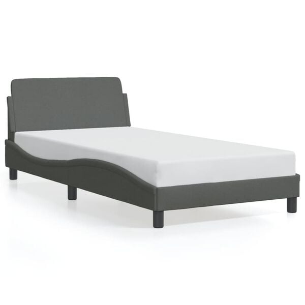 vidaXL Bed Frame "Dover" Dark Grey 100x203 cm Fabric