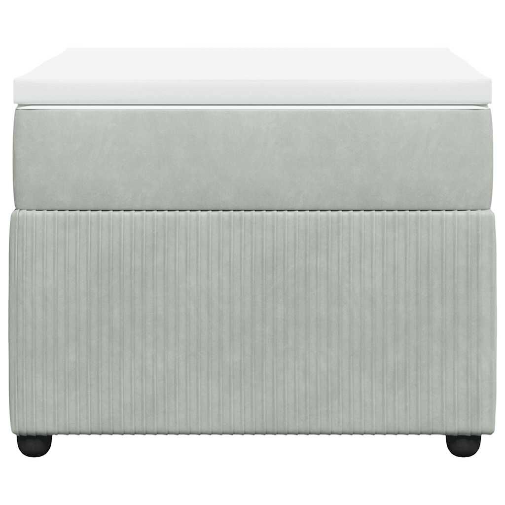 vidaXL Box Spring Bed with Mattress Light Grey Twin Velvet