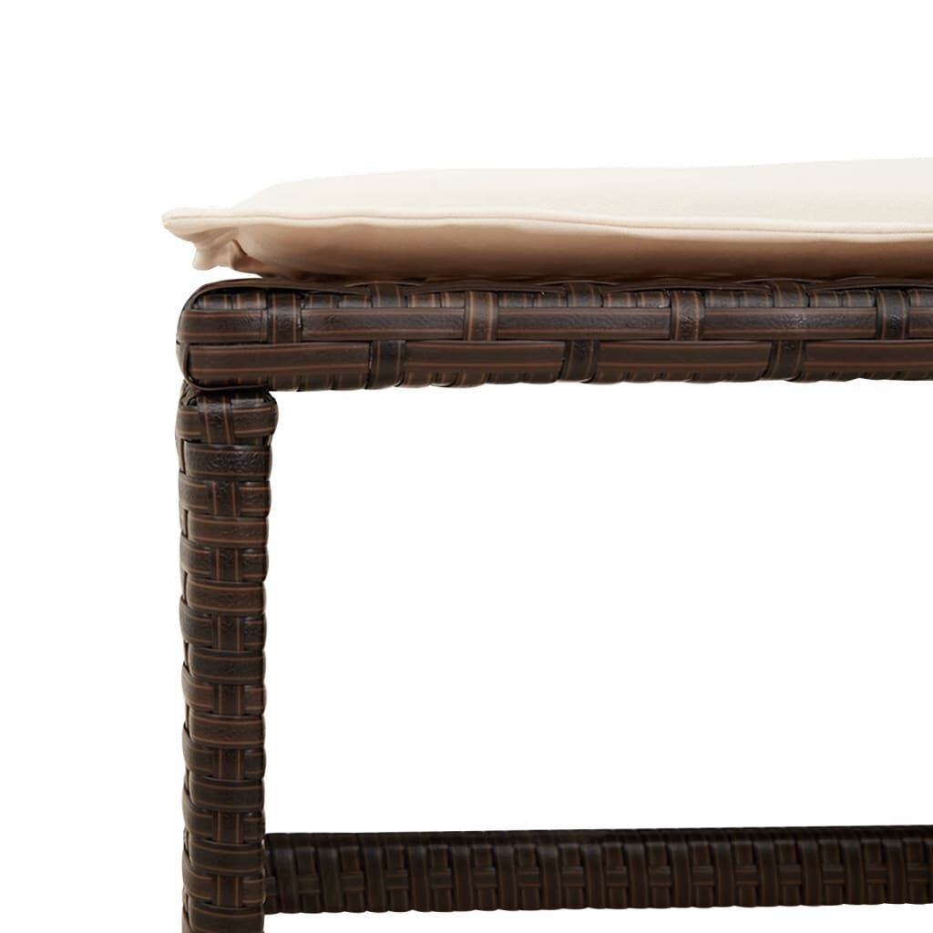 vidaXL 11 Piece Garden Dining Set with Cushions Brown Poly Rattan