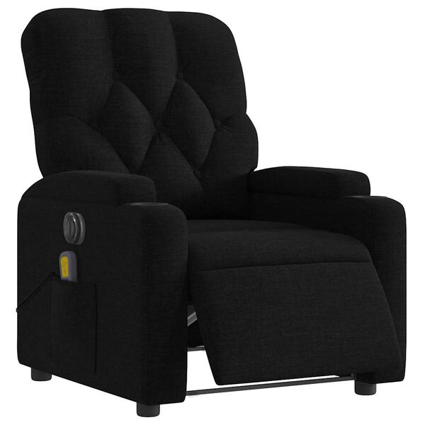 vidaXL Electric Massage Recliner Chair Black Fabric