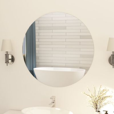 vidaXL Frameless Mirror Round 80 cm Glass