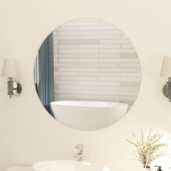 vidaXL Frameless Mirror Round 80 cm Glass