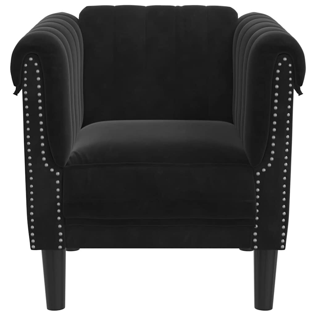 vidaXL Sofa Chair Black Velvet