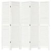 vidaXL Room Divider&nbsp;5 Panels White Solid Wood Paulownia
