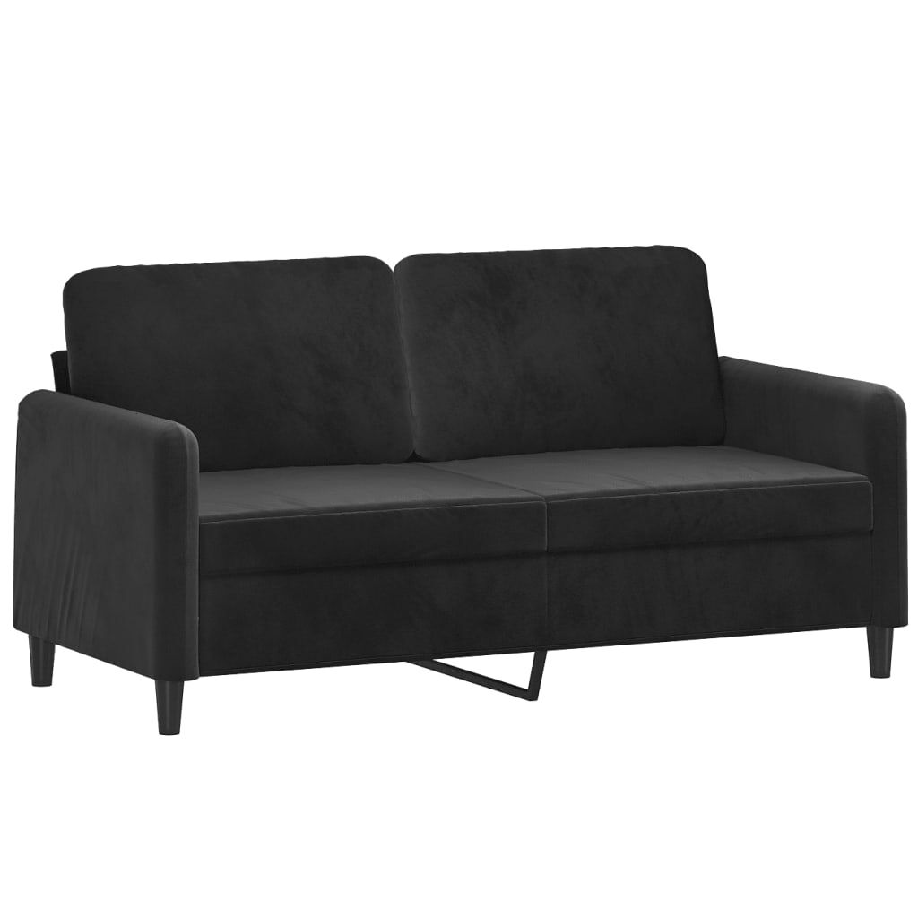 vidaXL 2 Piece Sofa Set Black Velvet