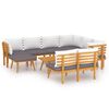 vidaXL 9 Piece Garden Lounge Set with Cushions Solid Wood Acacia