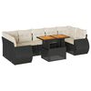 vidaXL 8 Piece Garden Sofa Set with Cushions Black Poly Rattan