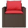 vidaXL 4 Piece Garden Sofa Set with Cushions Brown Poly Rattan