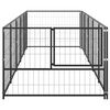 vidaXL Dog Kennel Black 5 m&sup2; Steel