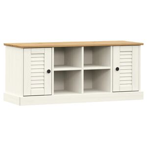 vidaXL Shoe Bench VIGO White 106x35x45 cm Solid Wood Pine