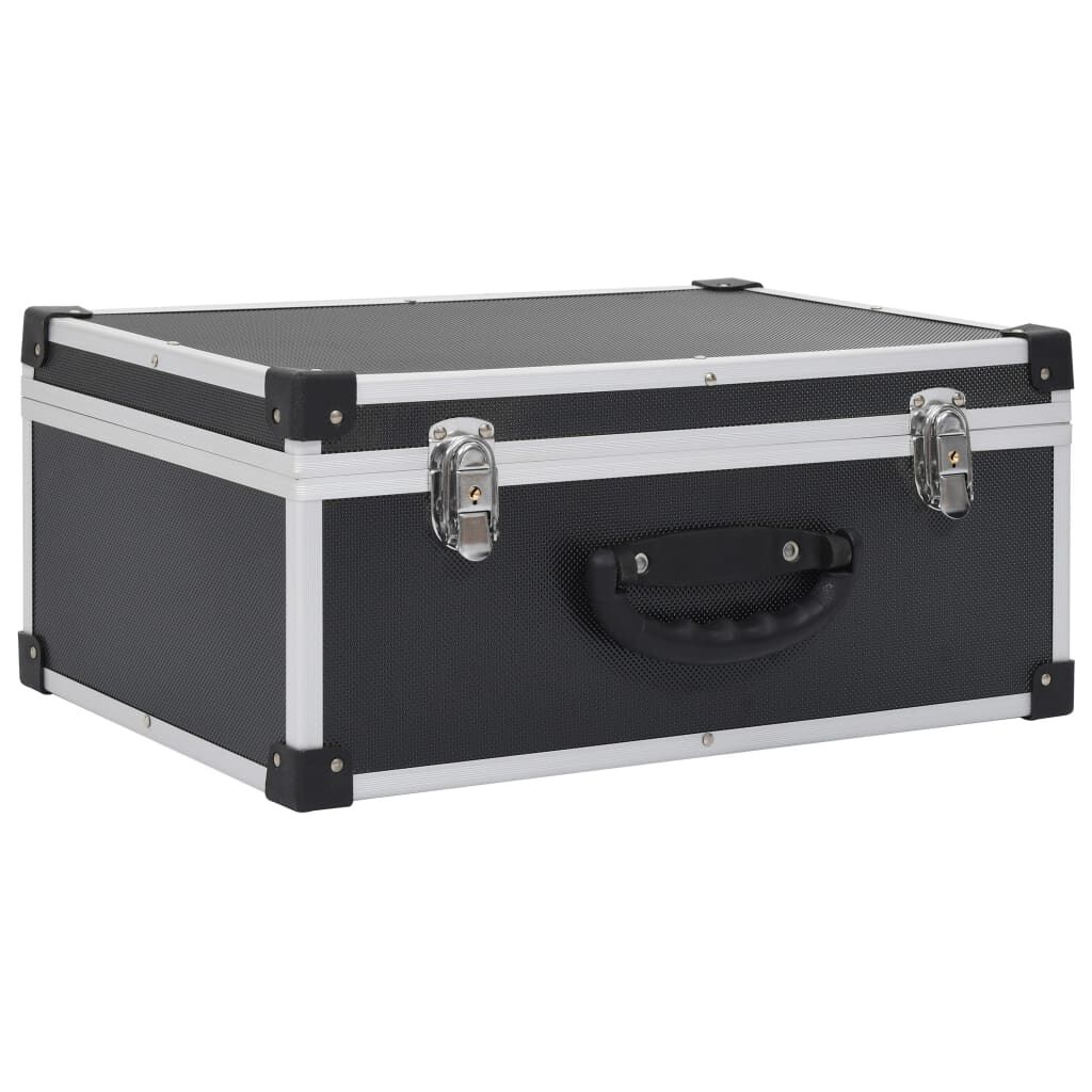 vidaXL CD Case for 60 CDs Aluminium ABS Black