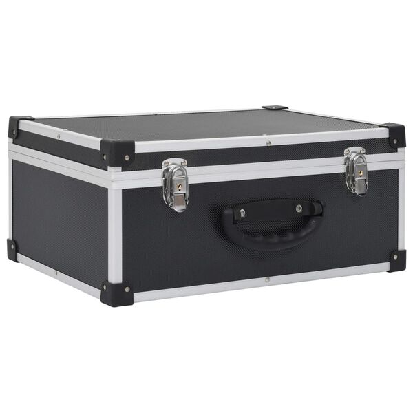 vidaXL CD Case for 60 CDs Aluminium ABS Black