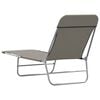 vidaXL Folding Sun Loungers 2 pcs Steel and Fabric Grey