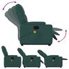vidaXL Stand up Massage Recliner Chair Dark Green Fabric